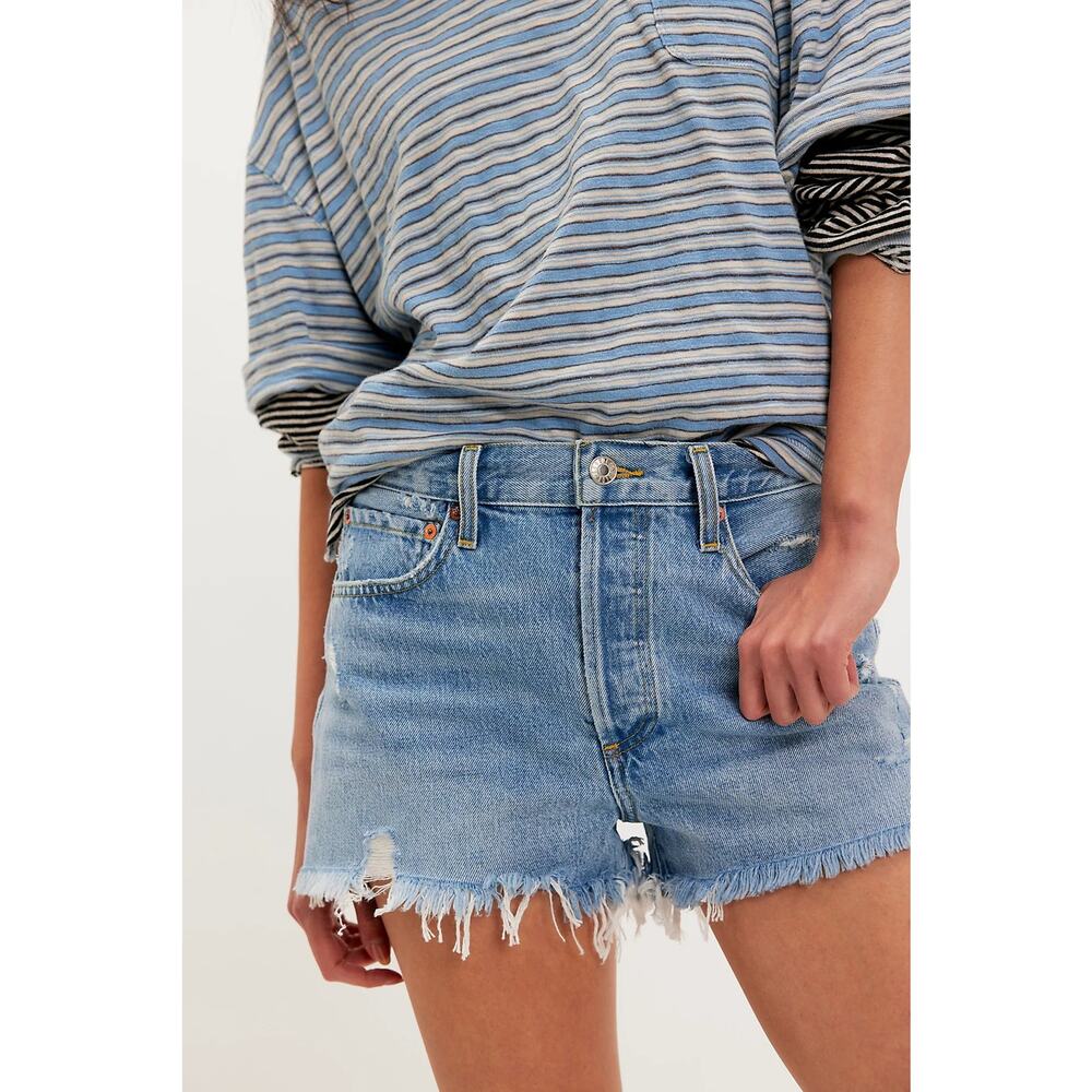AGOLDE Parker Denim Cut Off Raw Hem Shorts Size 27